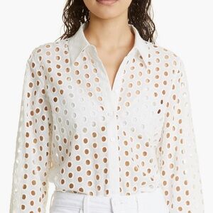 L’Agence Lindy Eyelet Embroidered 100% Cotton Shirt